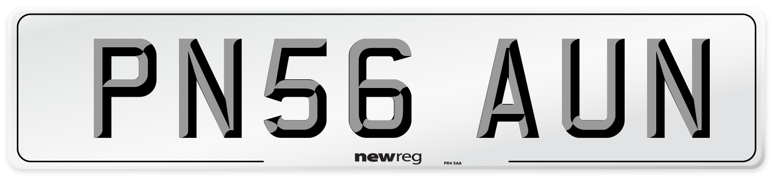 PN56 AUN Number Plate from New Reg